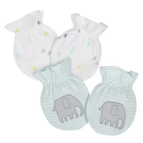 2-Pack Baby Neutral Elephant Mittens