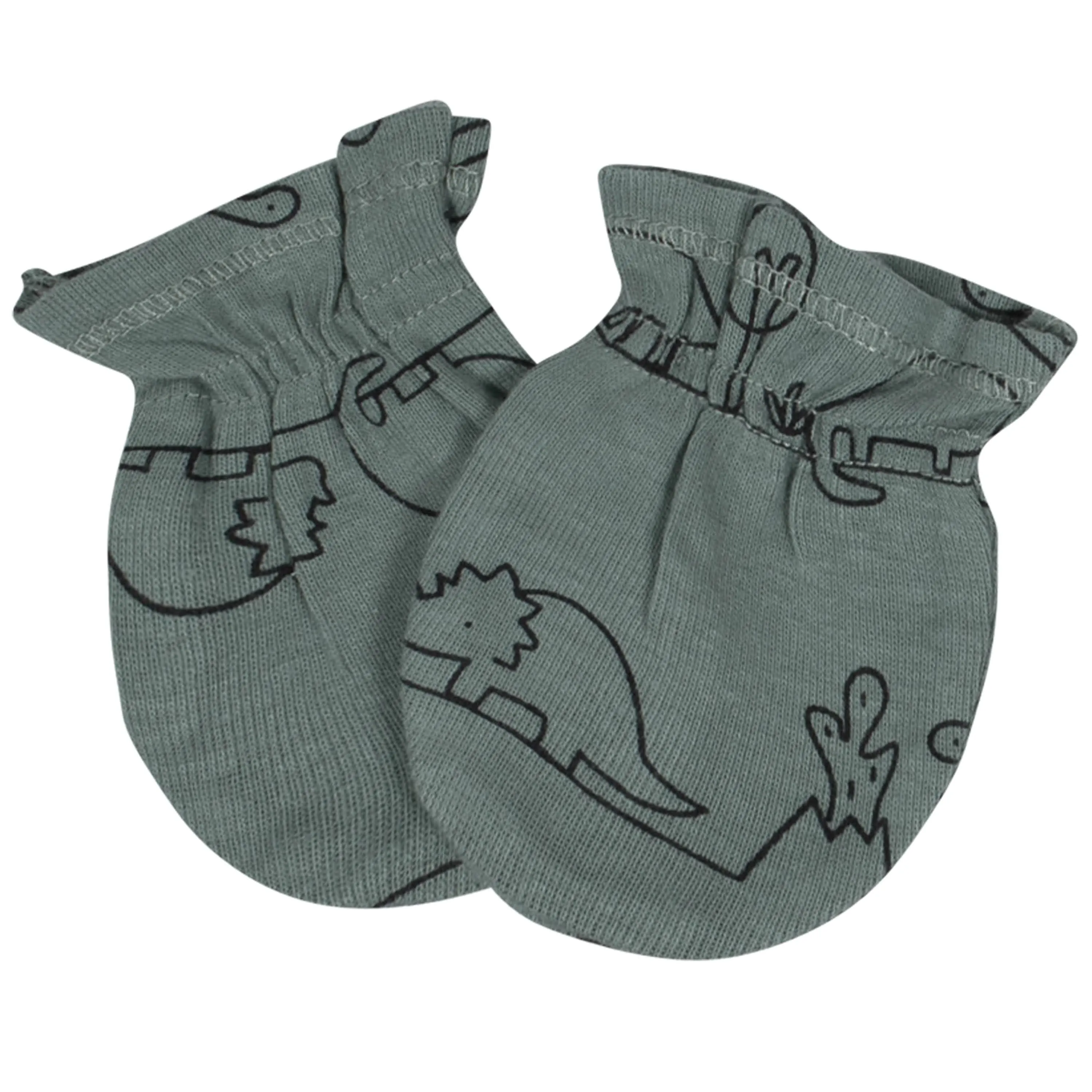 4-Pack Baby Boys Dinosaur No Scratch Mittens