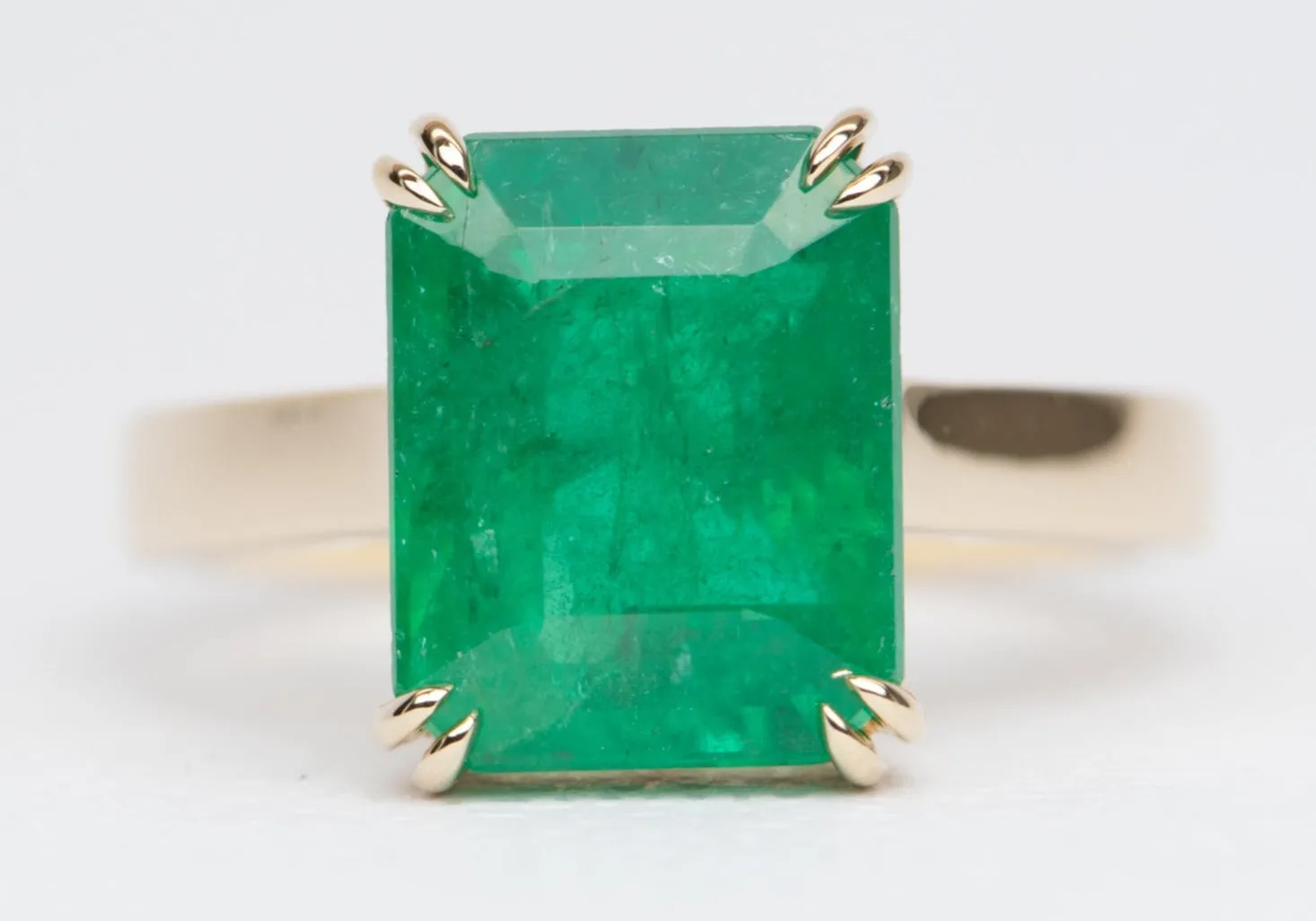 5.33ct Emerald Statement Ring 14K Gold R6348