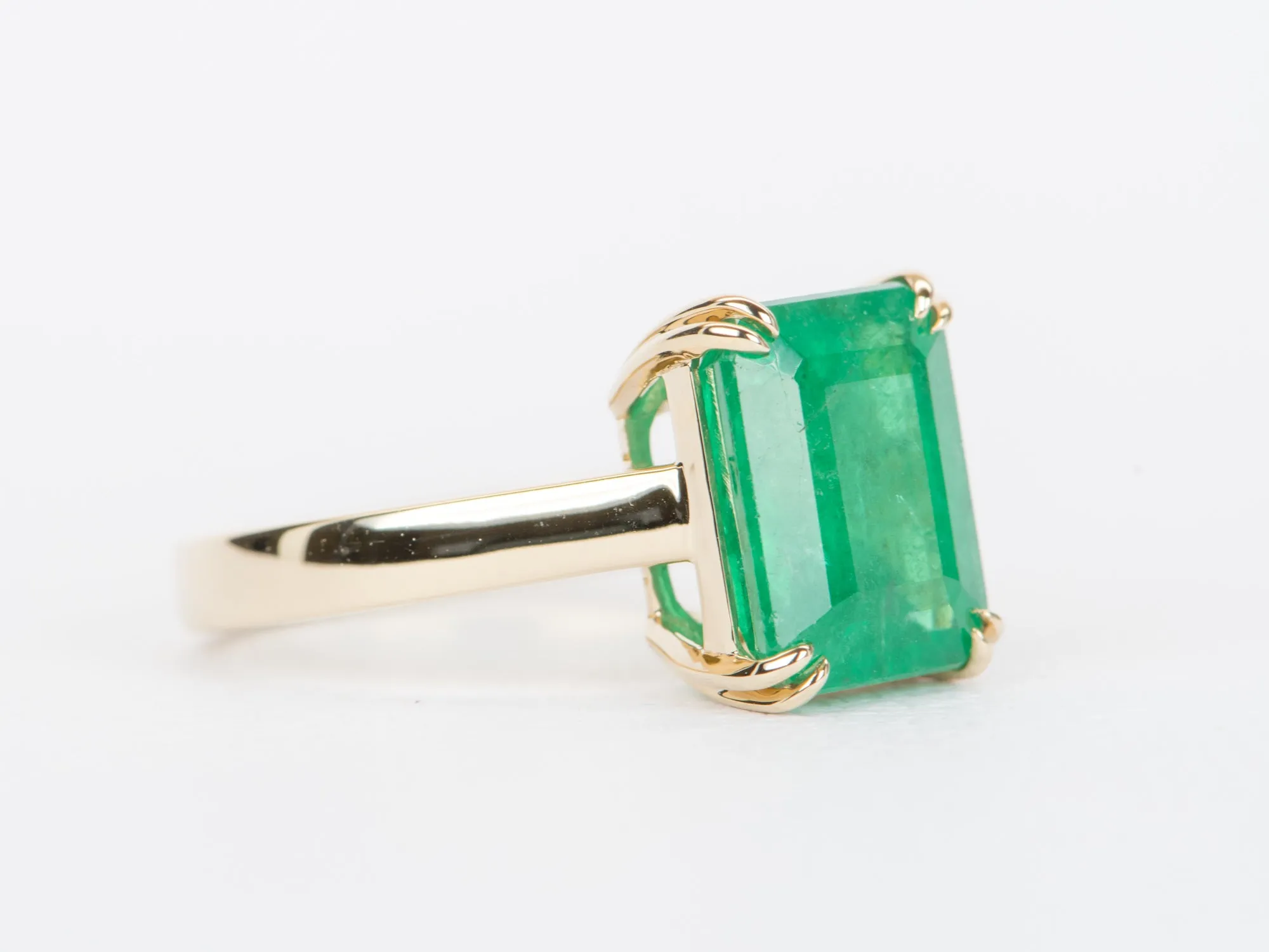 5.33ct Emerald Statement Ring 14K Gold R6348