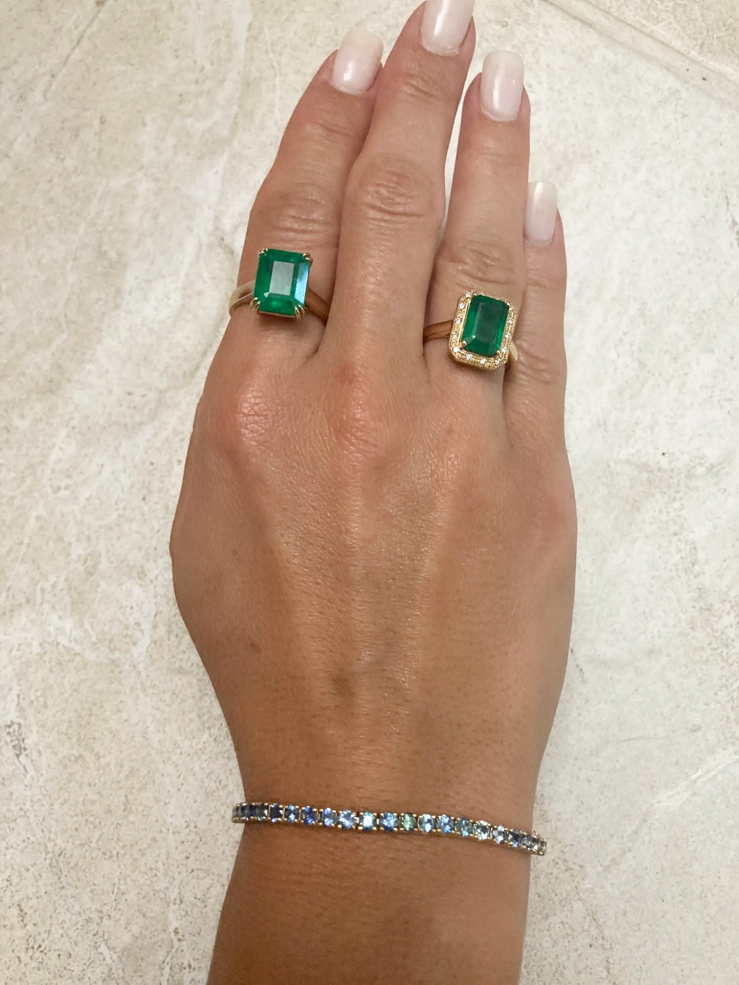 5.33ct Emerald Statement Ring 14K Gold R6348