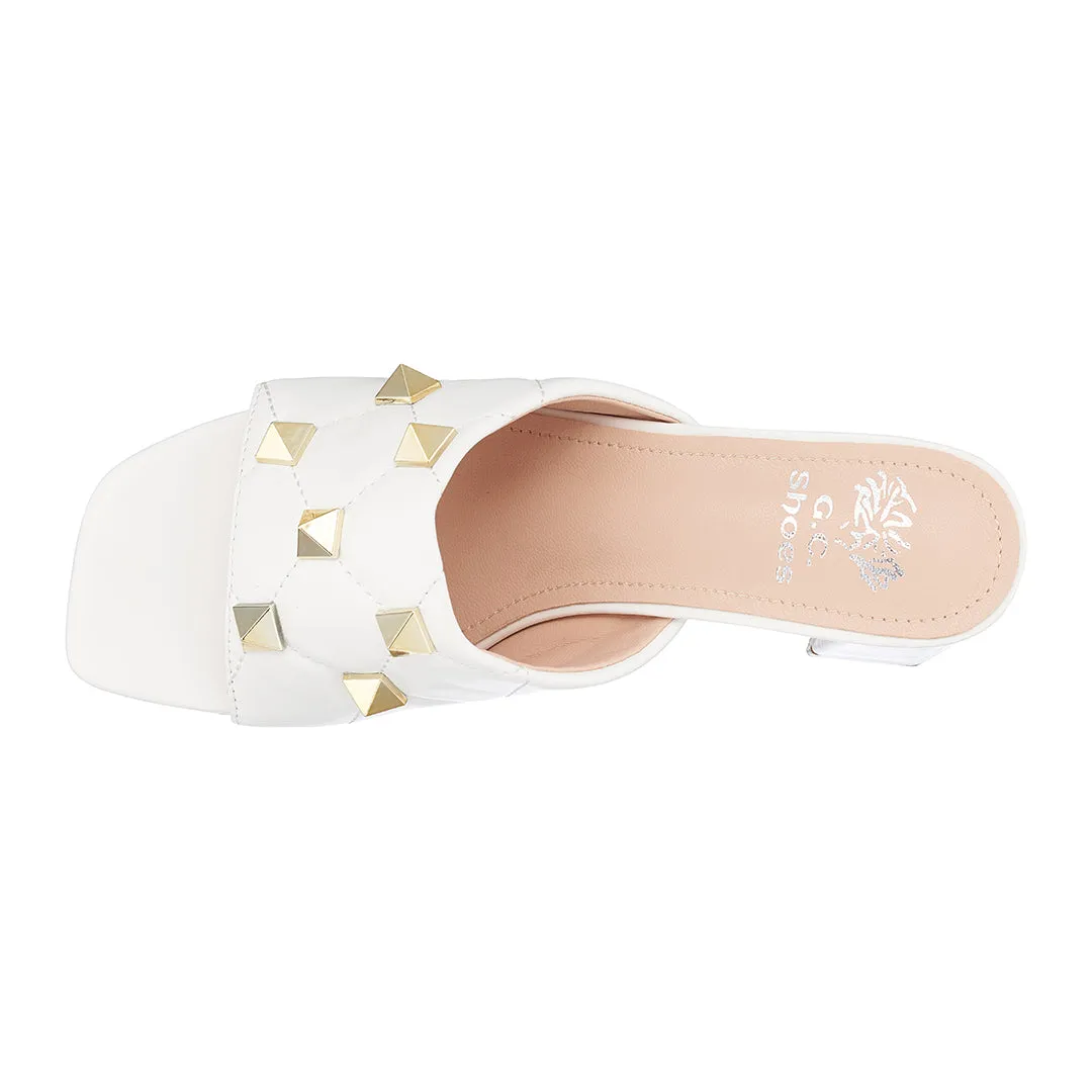 Alexis White Heeled Sandals