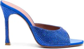 Amina Muaddi Alexa 105mm satin mules Blue