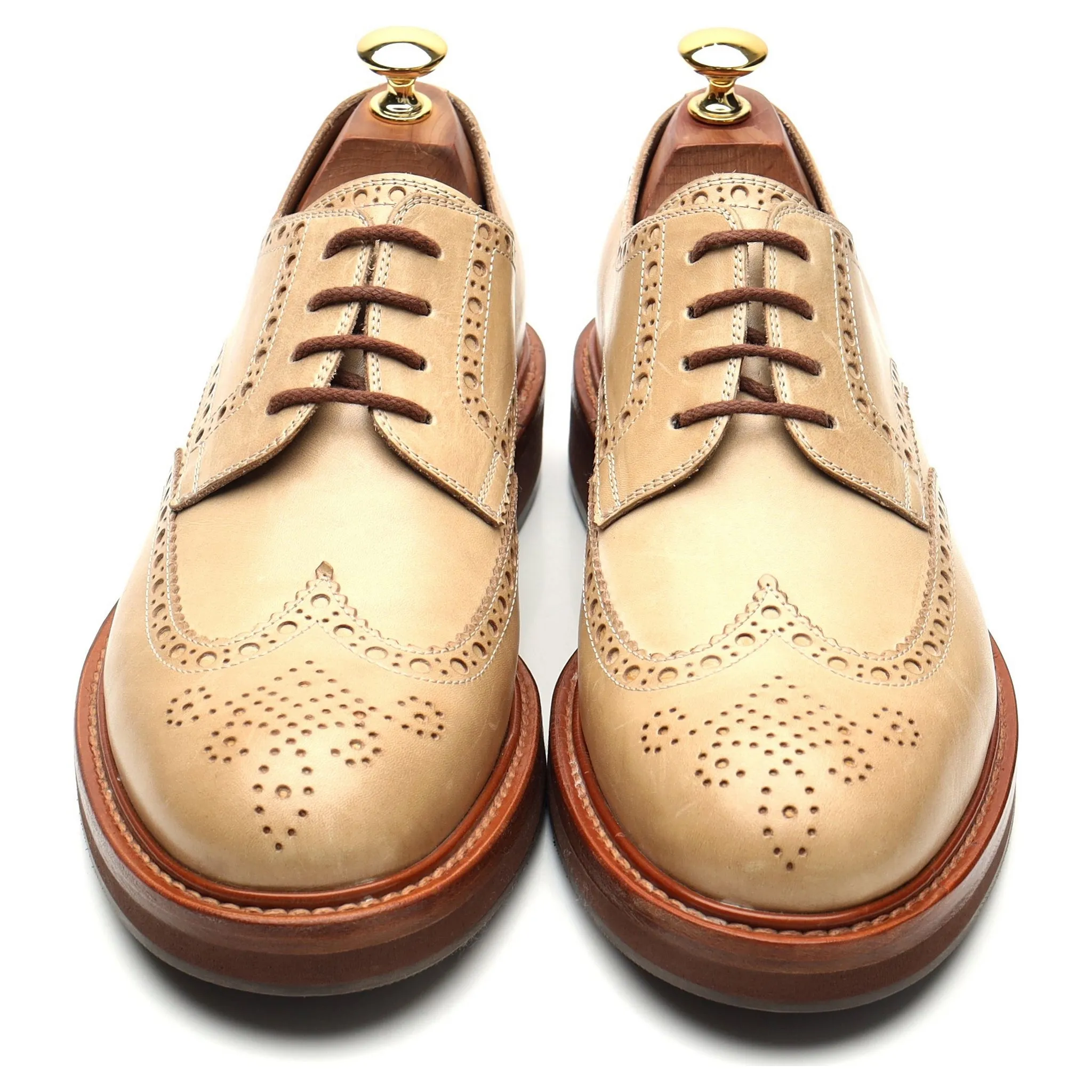 Beige Leather Derby Brogues UK 8 EU 42