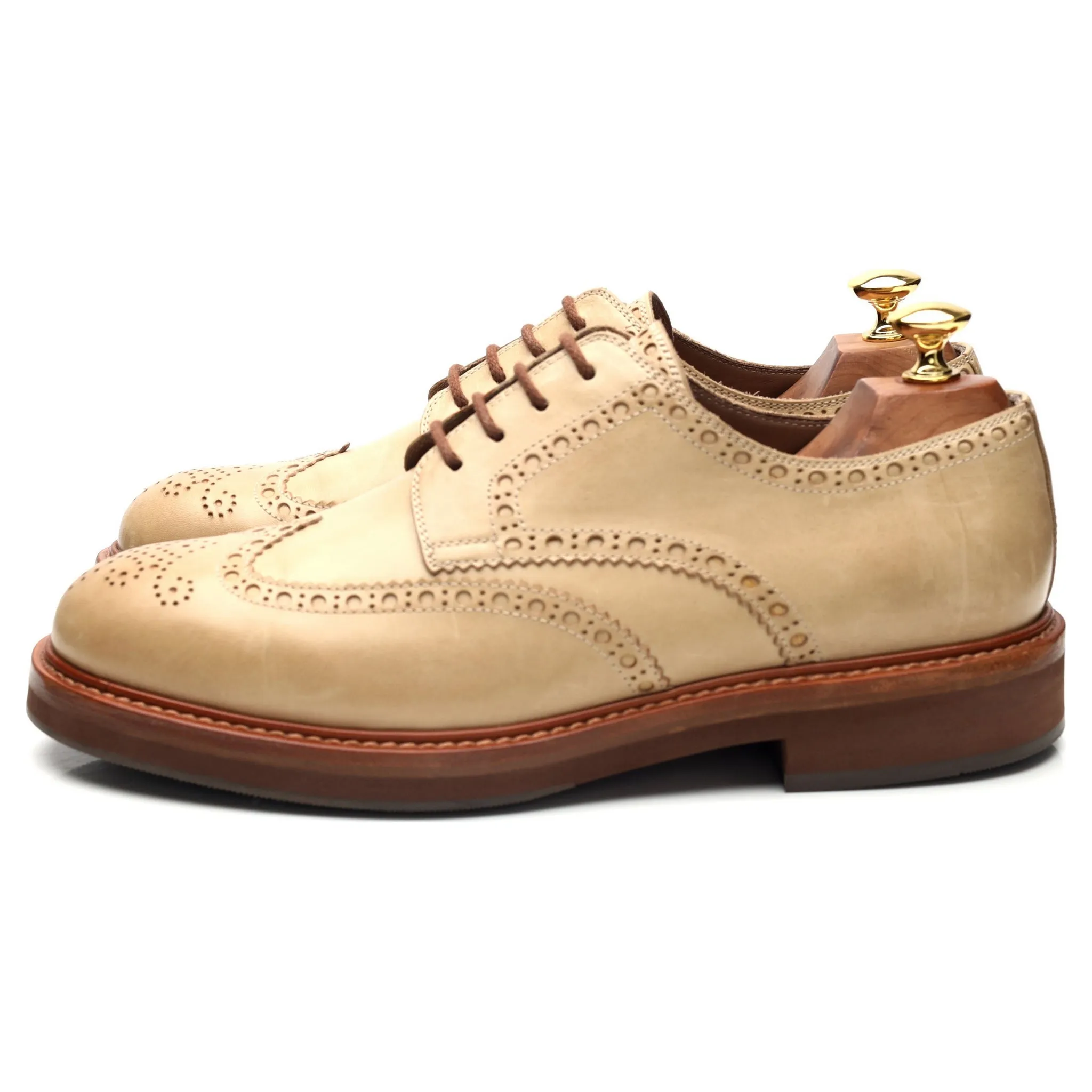 Beige Leather Derby Brogues UK 8 EU 42