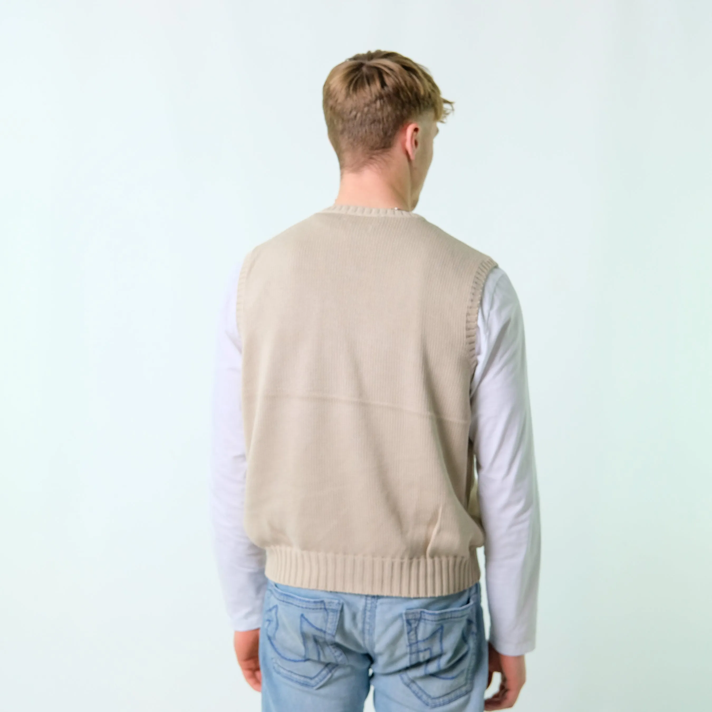 Beige y2ks Polo Ralph Lauren Knit Vest (L)