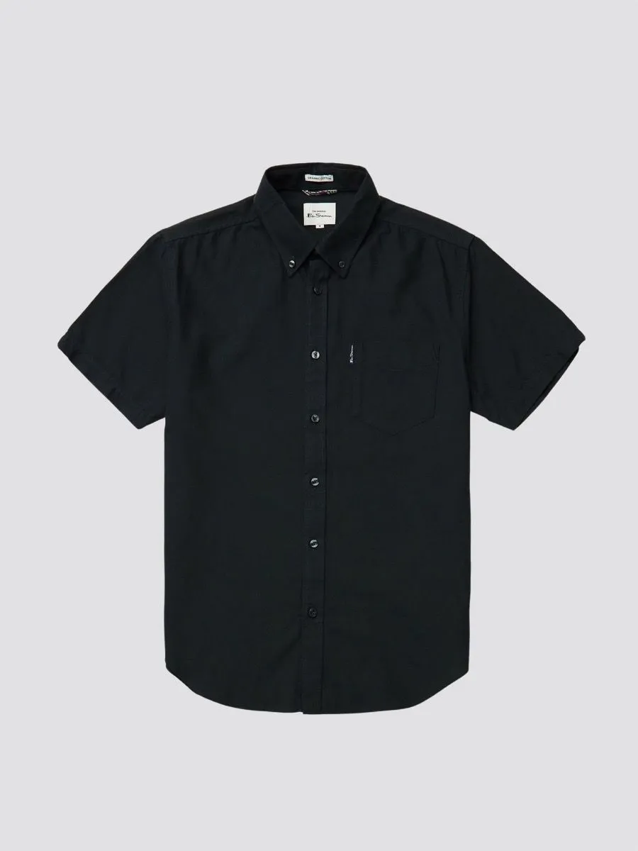 Ben Sherman Short Sleeve Button Down Oxford Shirt Black