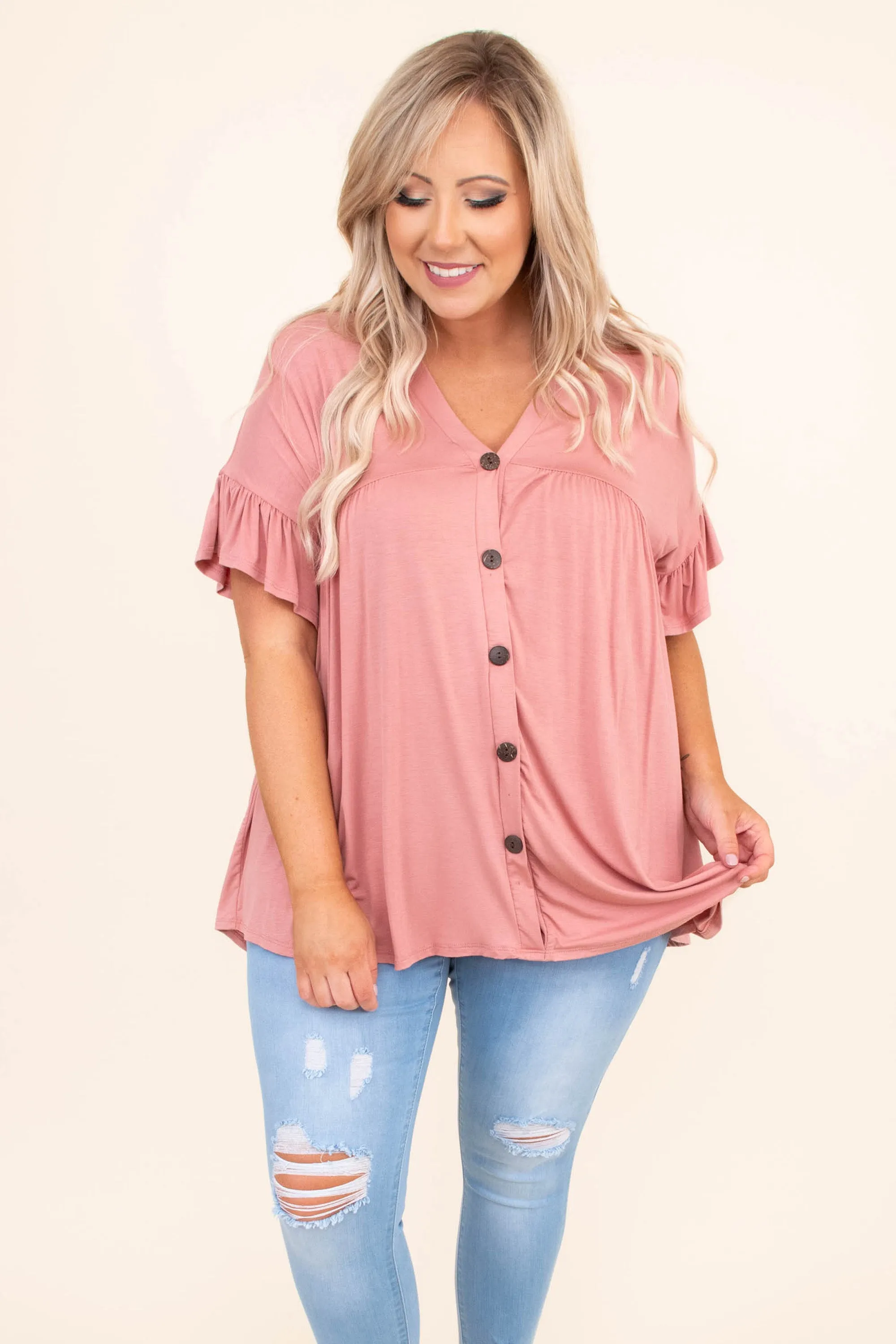 Bittersweet Beginnings Top, Dusty Pink