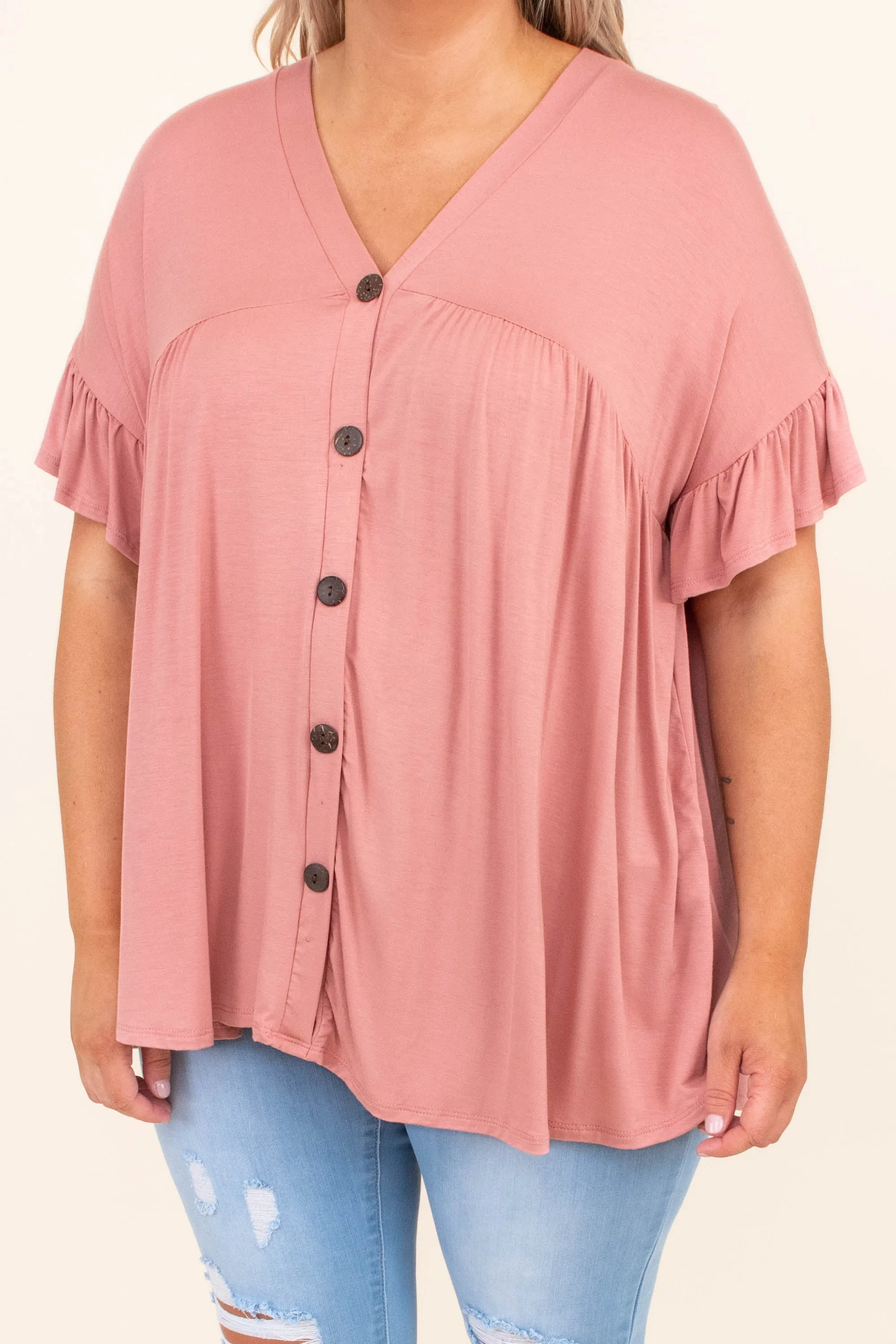 Bittersweet Beginnings Top, Dusty Pink