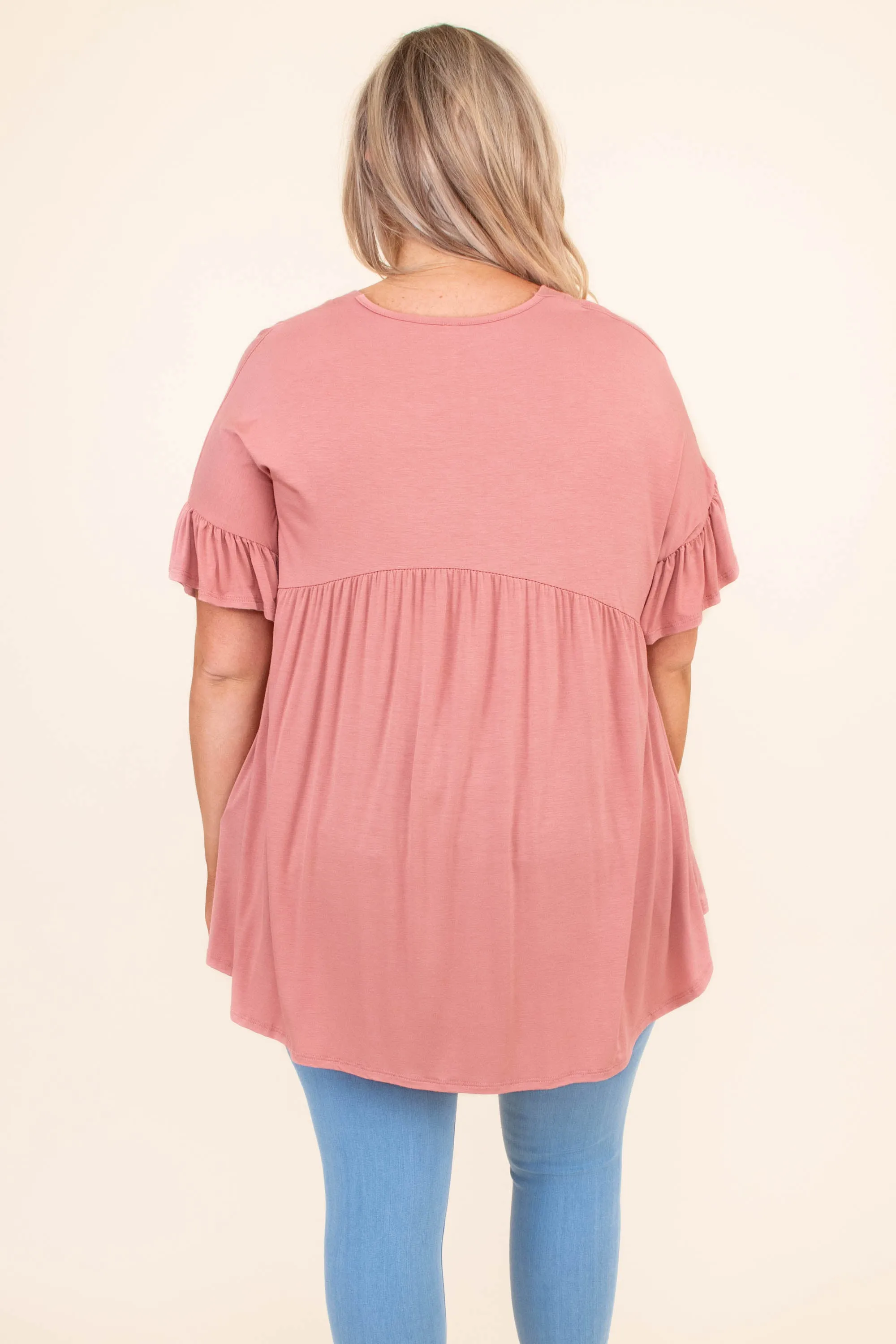 Bittersweet Beginnings Top, Dusty Pink