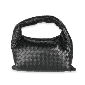 Black Intrecciato Small Hop Hobo