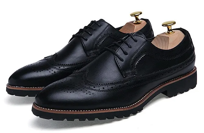 Black Vintage Leather Lace Up Mens Oxfords Flats Dress Shoes