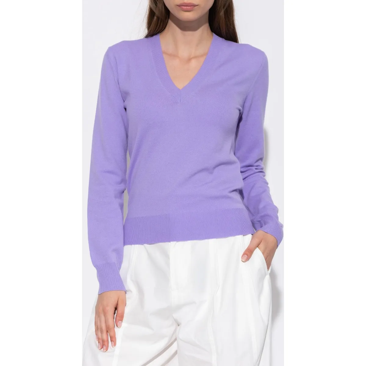 BOTTEGA VENETA  |Casual Style Wool V-Neck Long Sleeves Plain Office Style