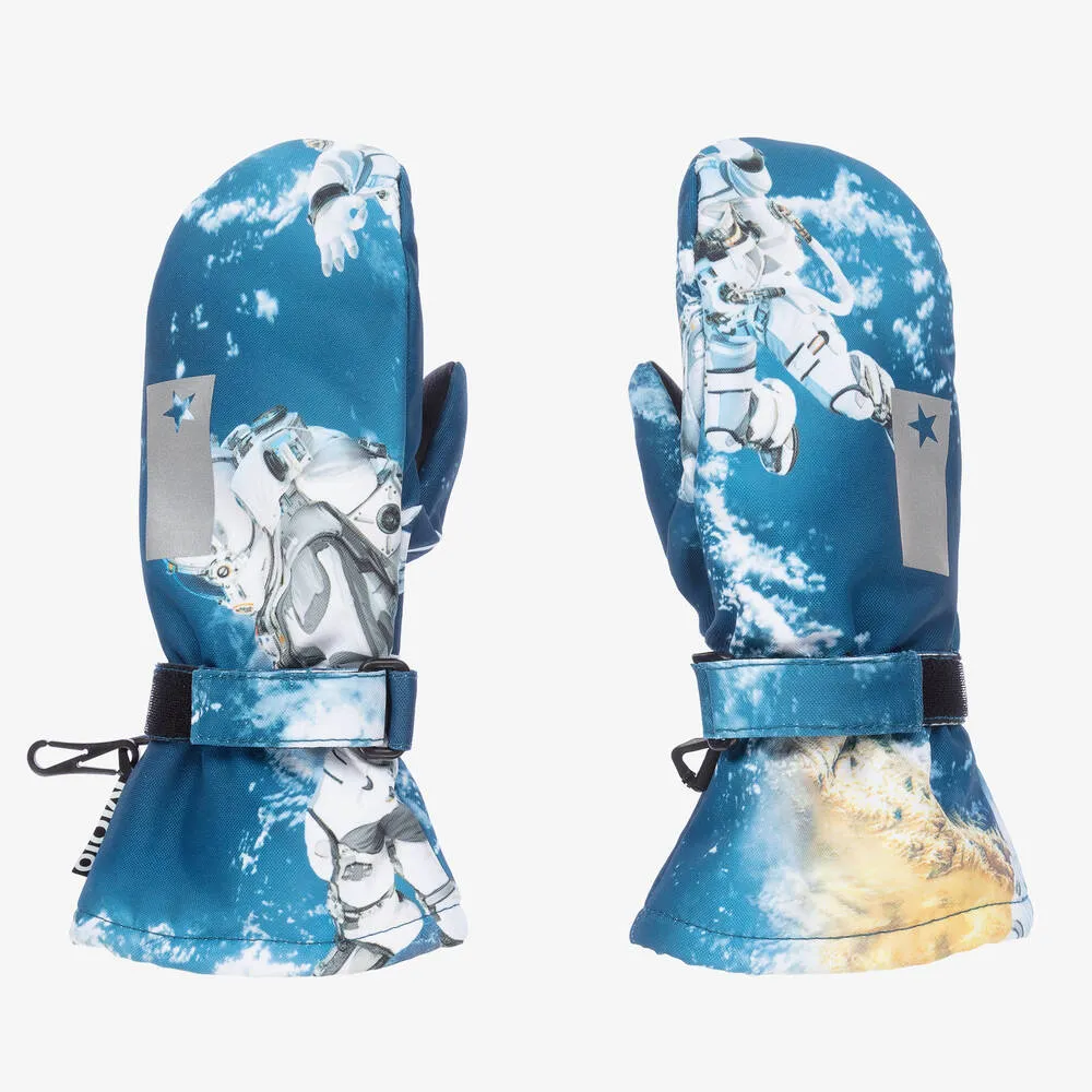 Boys Astronauts Print Ski Mittens