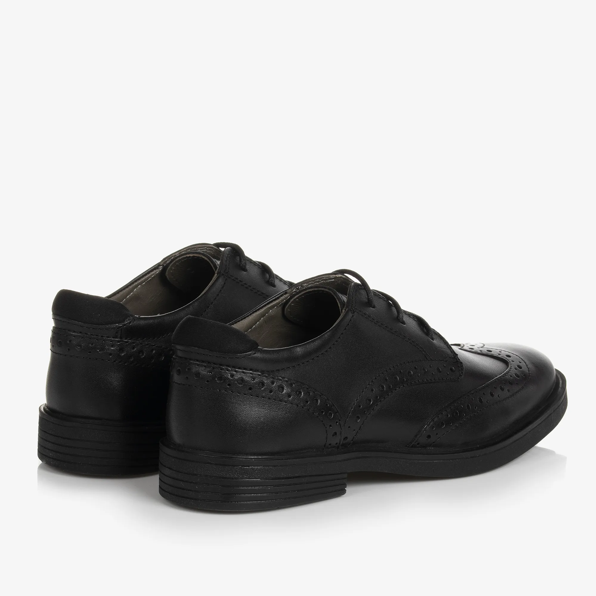 Boys Black Leather Brogues