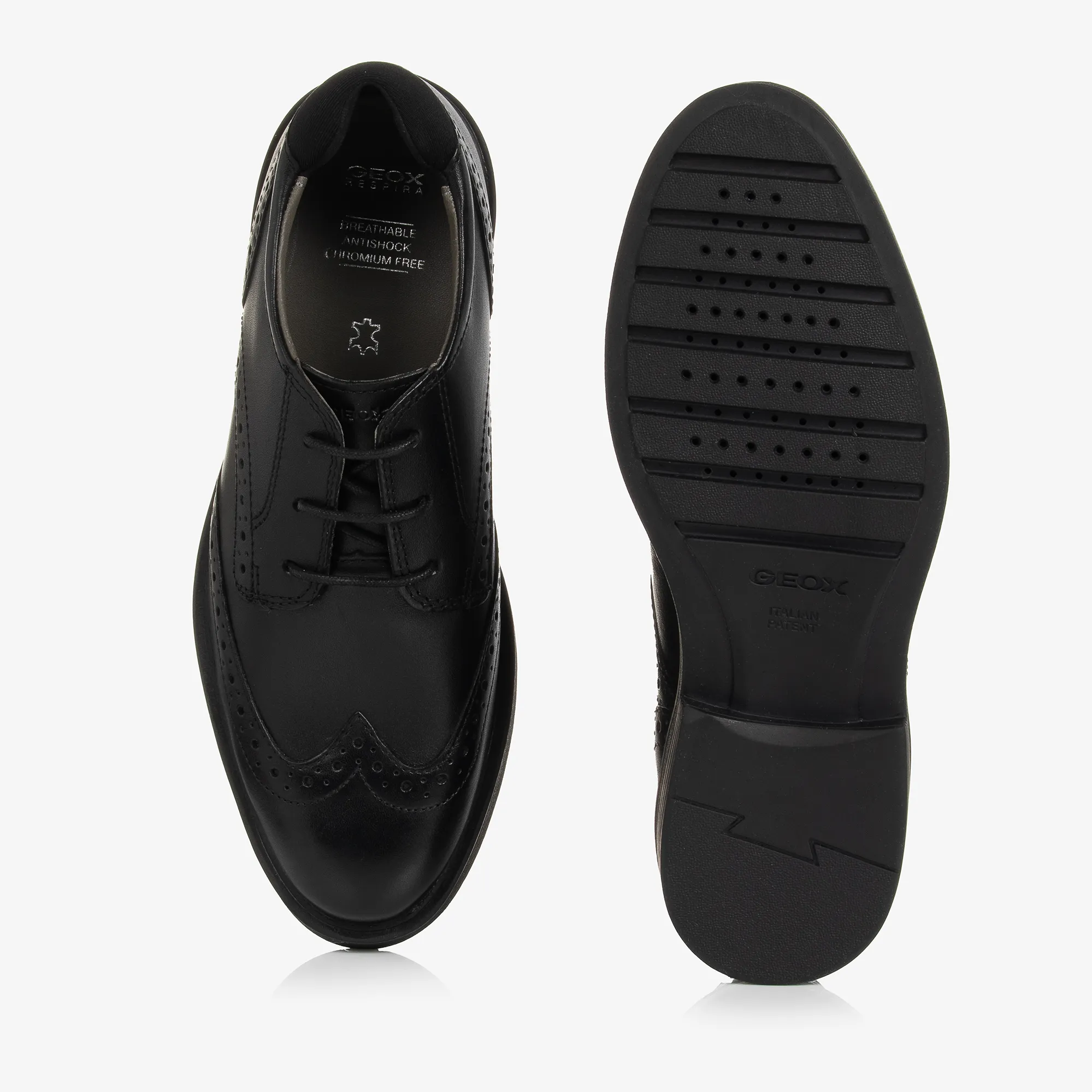 Boys Black Leather Brogues