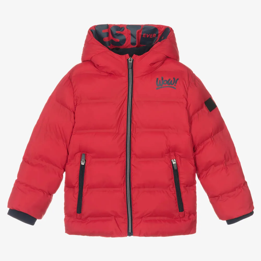 Boys Red Puffer Jacket