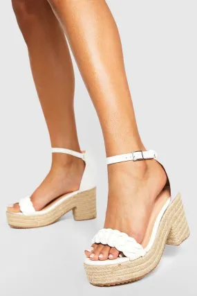 Braid Detail Split Sole Espadrille Wedges