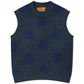 Brain Dead Men's Navy Teddy Dot Knit Vest