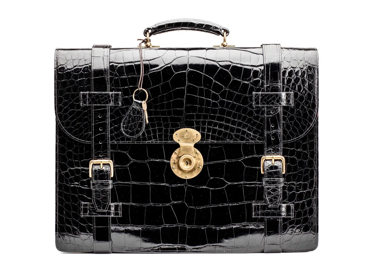 Briefcase Alligator Black