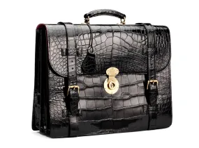 Briefcase Alligator Black