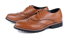 Brown Vintage Leather Lace Up Baroque Mens Oxfords Dress Shoes