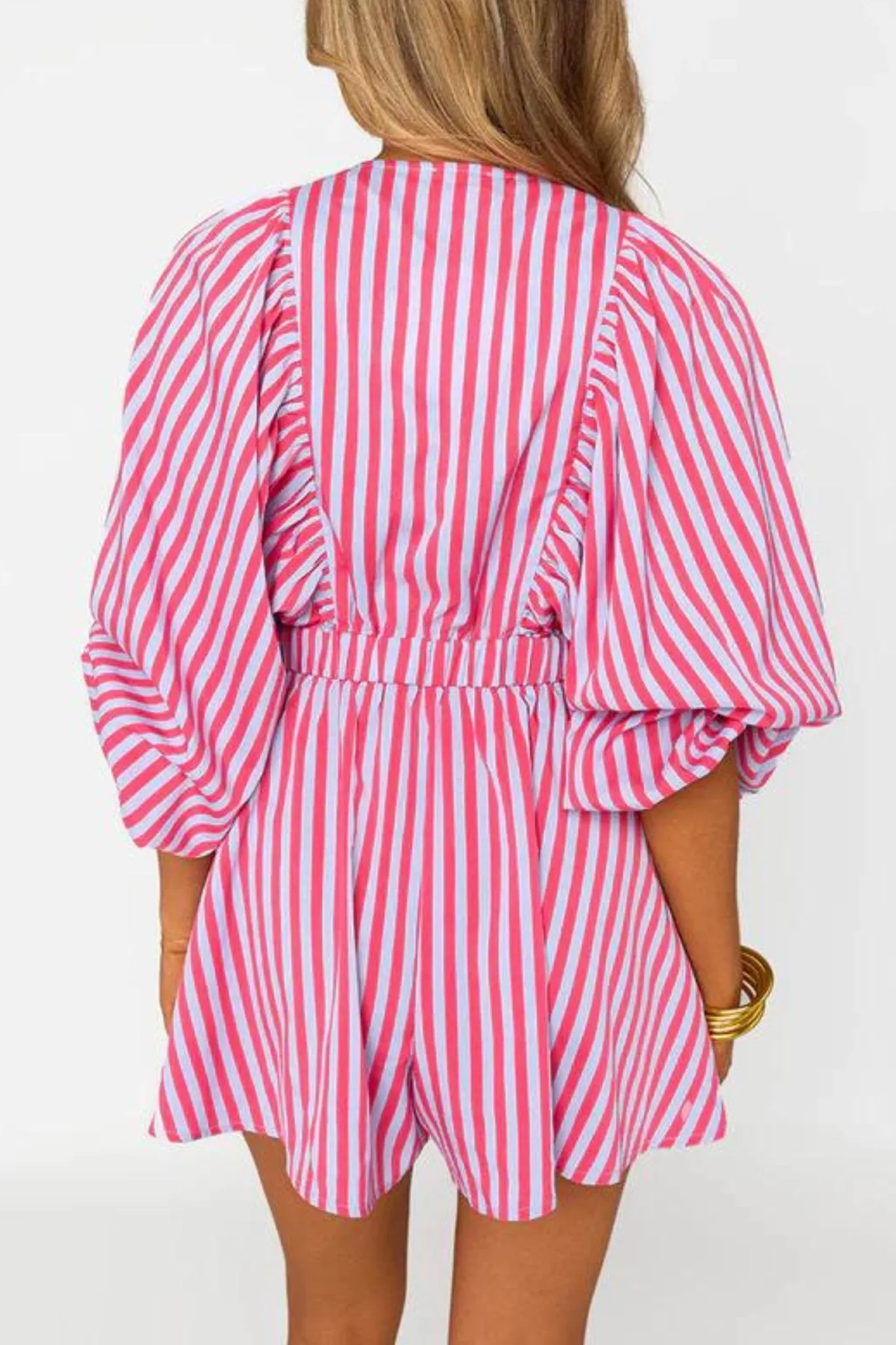 Buddy Love: Palm Beach Romper in Pink & Blue