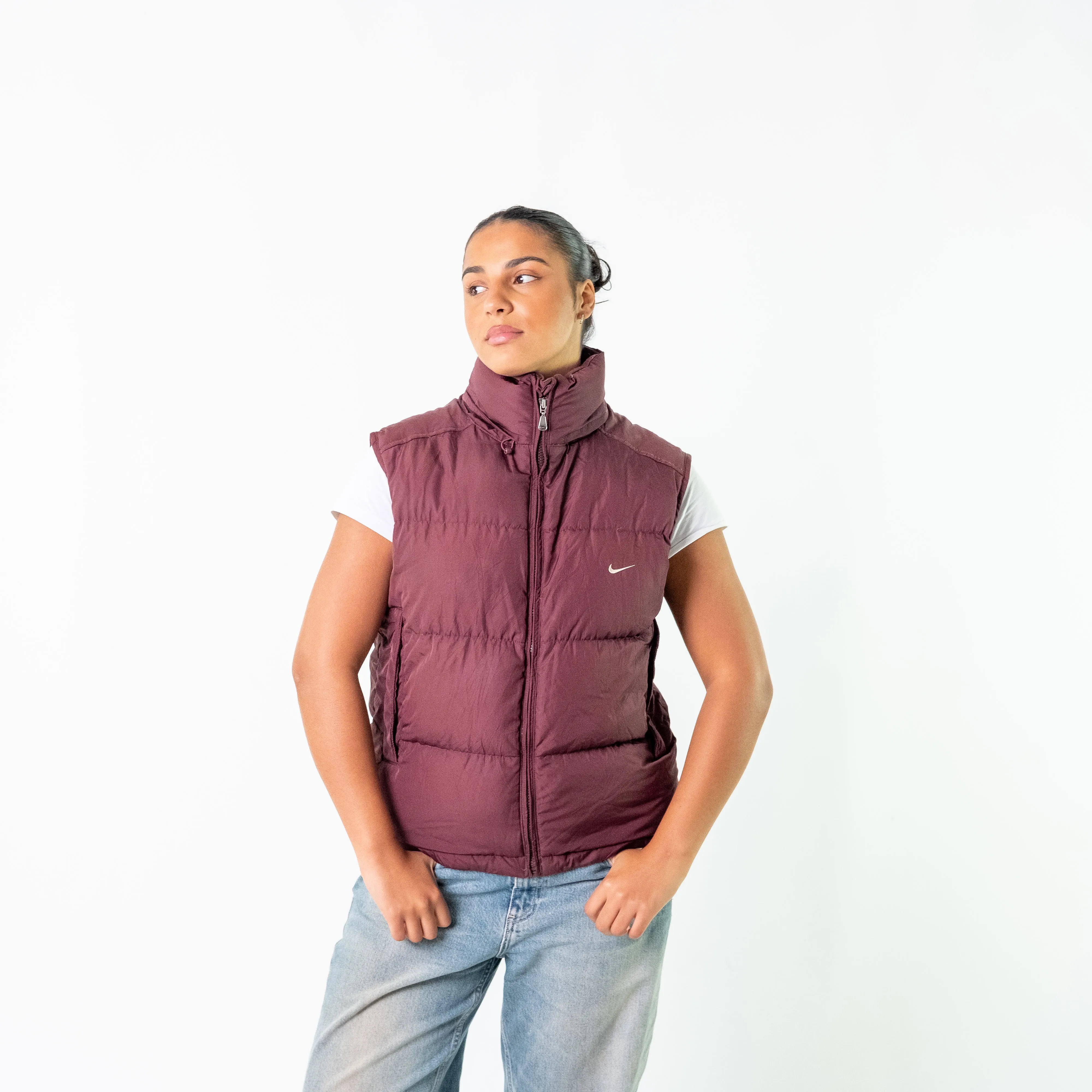 Burgundy Red 90s Nike Gilet (S)