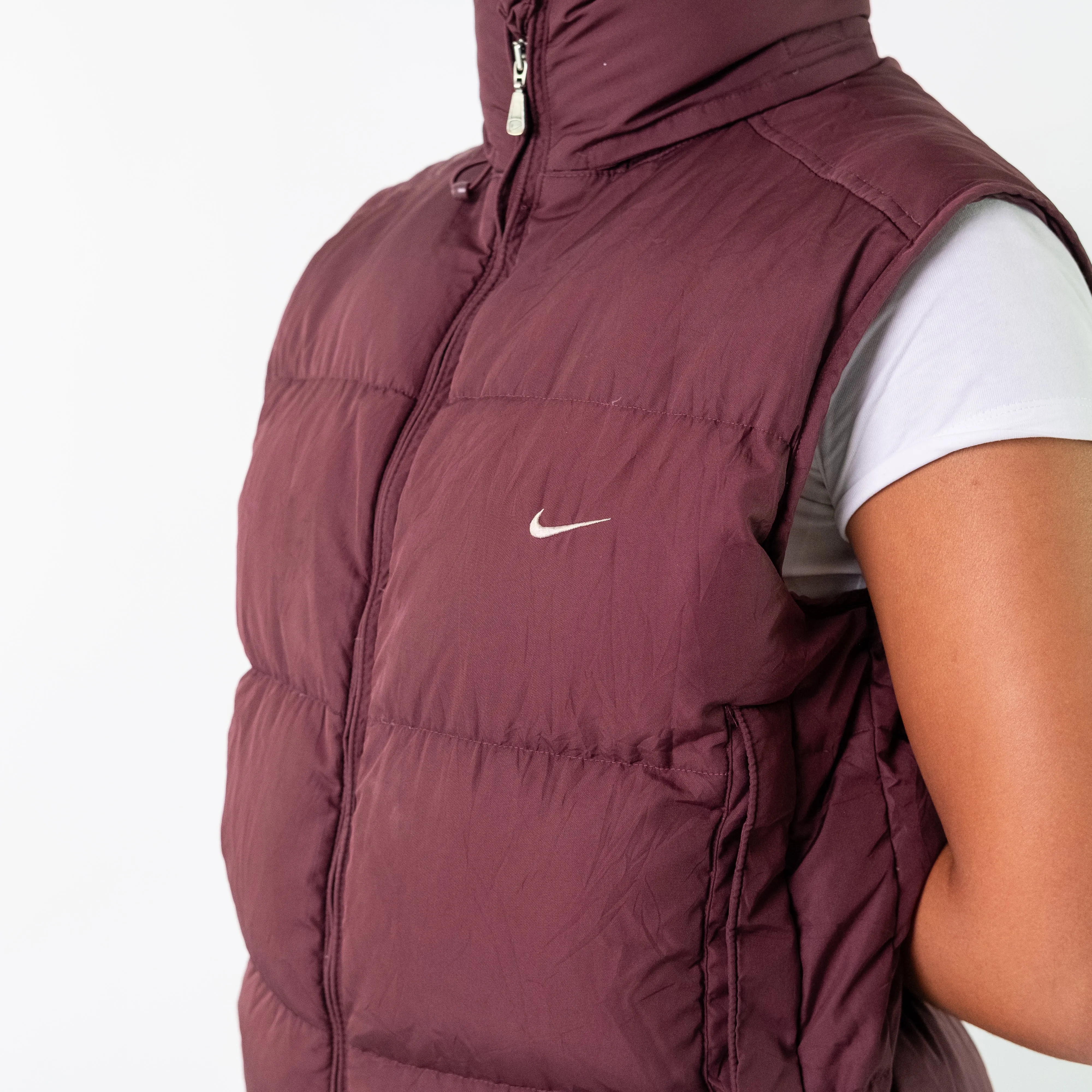 Burgundy Red 90s Nike Gilet (S)