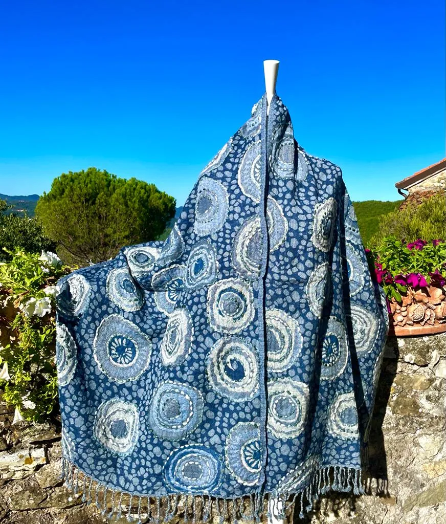 Cashmere Treasures - Pure Cashmere Shawls with Silk Stitched Floral Designs