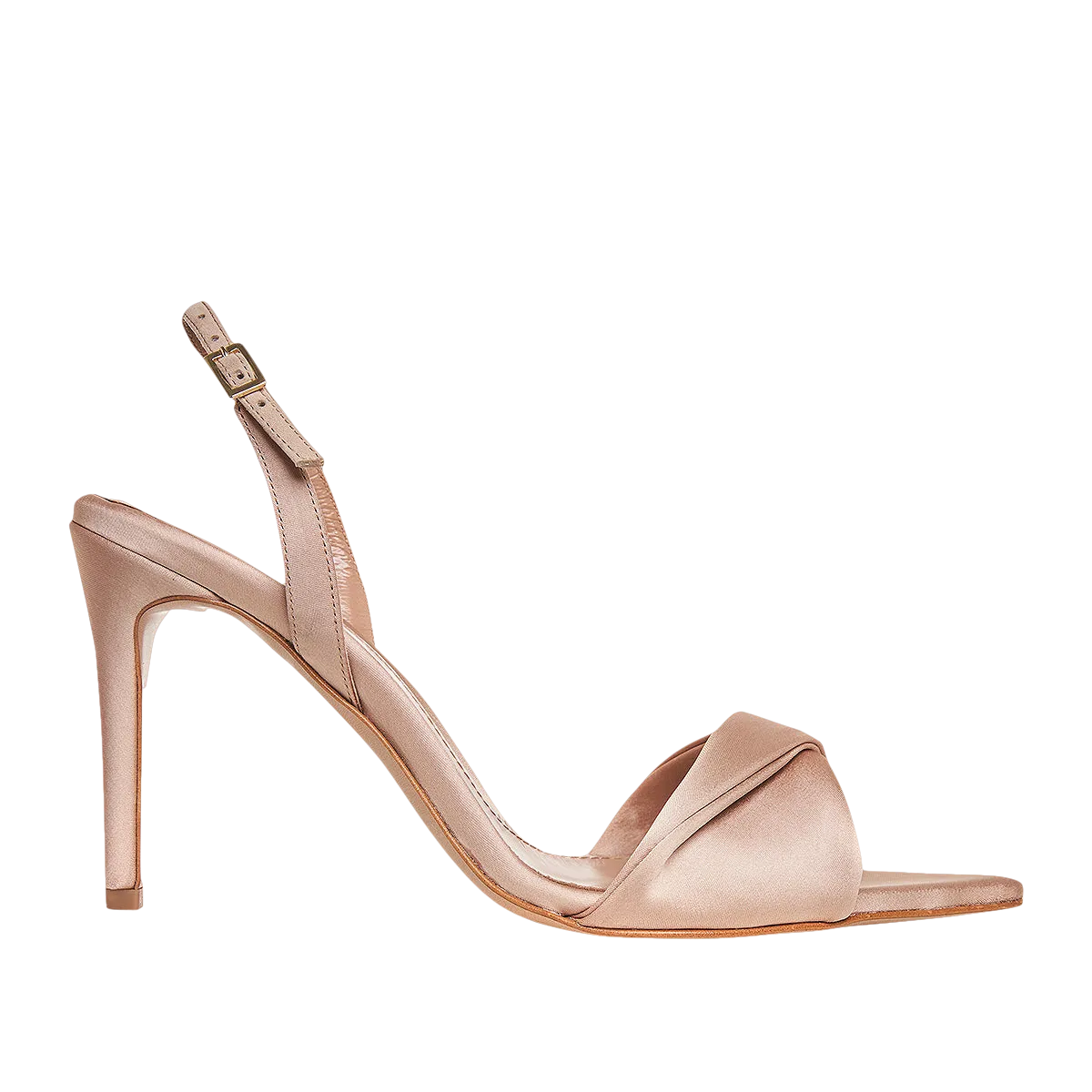 Chloe Gold-Nude Satin Sandals