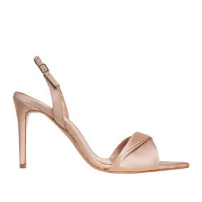 Chloe Gold-Nude Satin Sandals