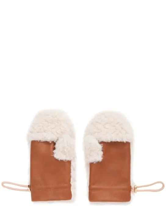 Chloé   Recycled faux teddy mittens 