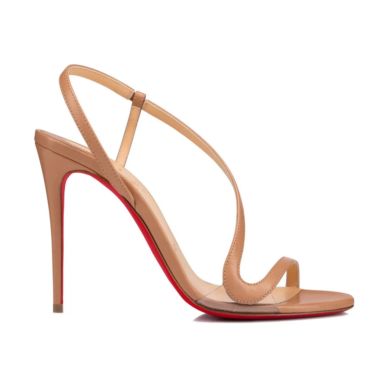 CHRISTIAN LOUBOUTIN Rosalie 100 Leather Heeled Sandals - Beige