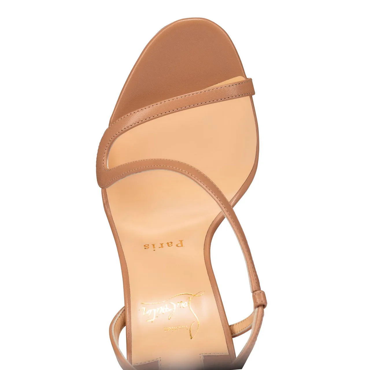 CHRISTIAN LOUBOUTIN Rosalie 100 Leather Heeled Sandals - Beige