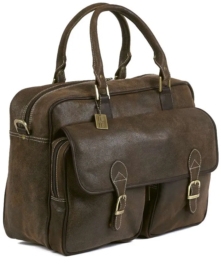 Claire Chase Travelers Leather Briefcase 