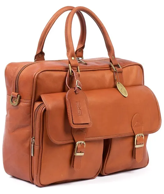 Claire Chase Travelers Leather Briefcase 