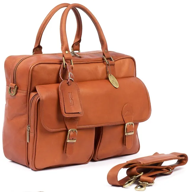 Claire Chase Travelers Leather Briefcase 