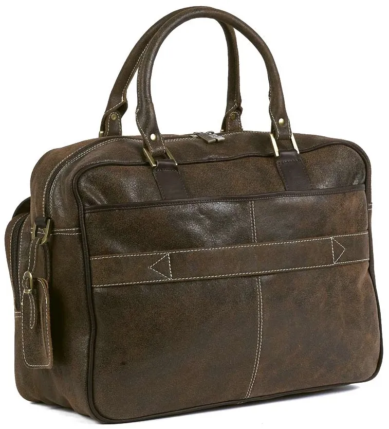 Claire Chase Travelers Leather Briefcase 