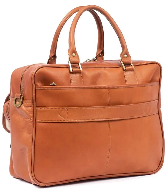 Claire Chase Travelers Leather Briefcase 