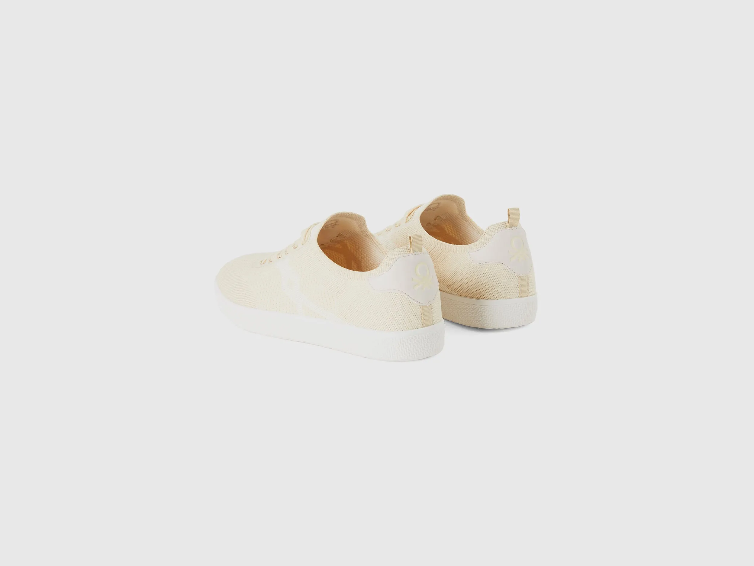 Creamy white and beige lightweight sneakers - Creamy White | Benetton