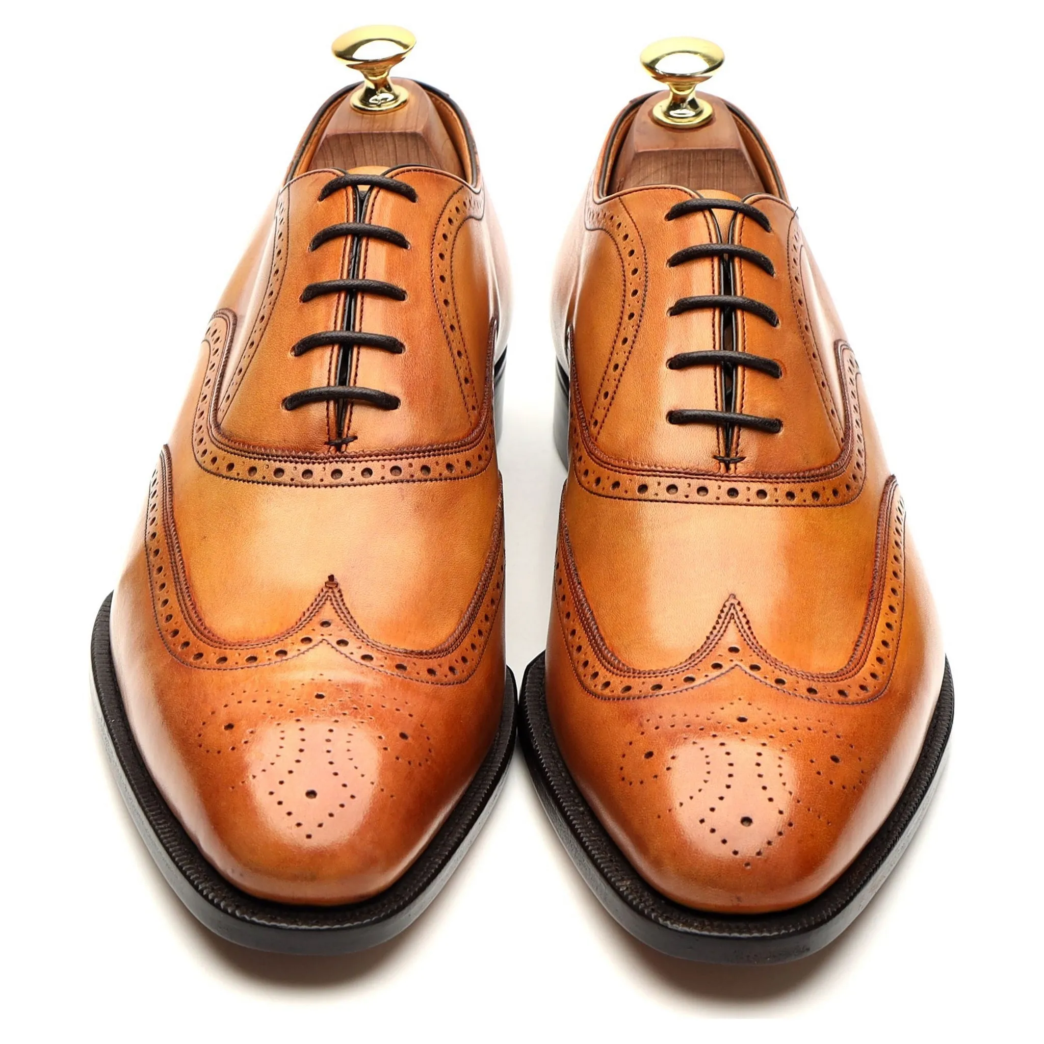 Crown Collection 'Carroll' Tan Brown Leather Oxford Brogues UK 8.5 F