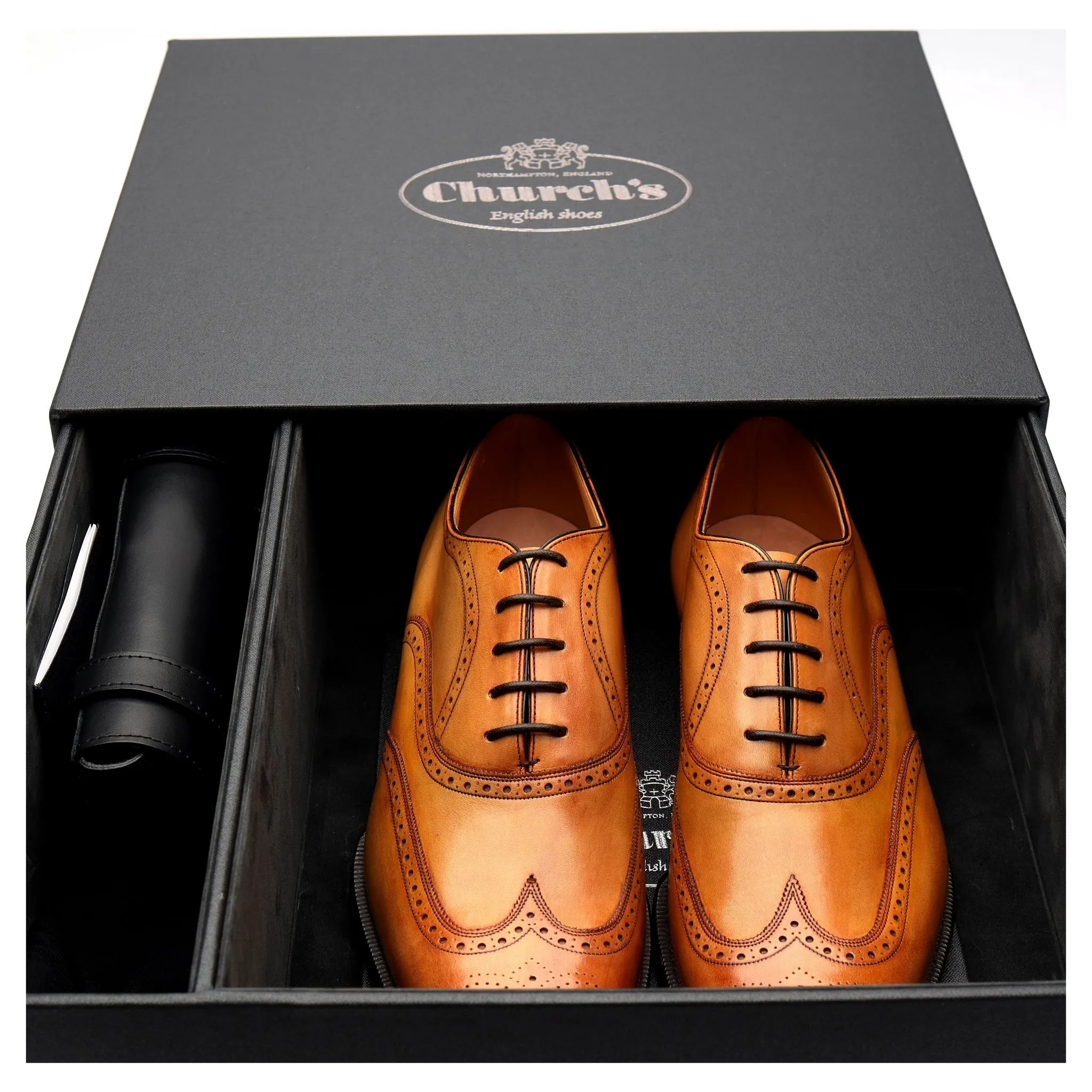 Crown Collection 'Carroll' Tan Brown Leather Oxford Brogues UK 8.5 F