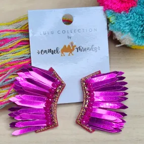 CT Fuchsia Fringe Earrings