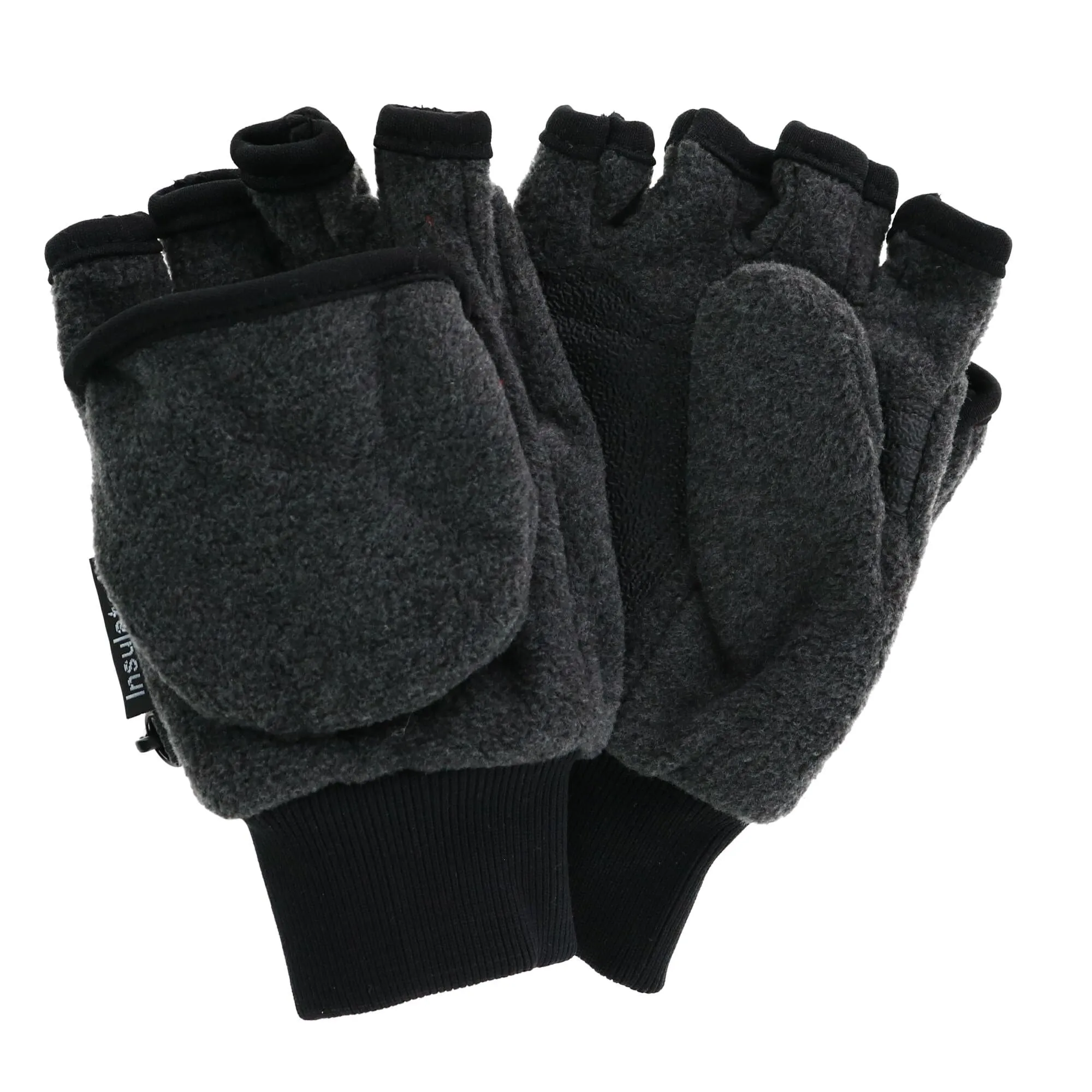 CTM Kids' and Teens' Fleece Convertible Fingerless Winter Mitten / Gloves