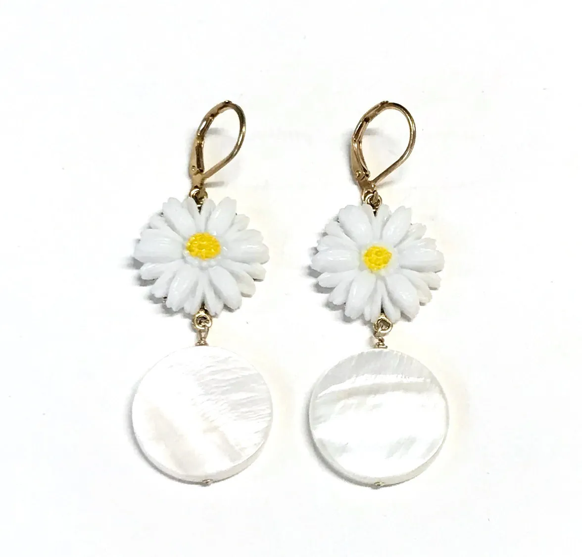 Daisy and Mother of Pearl Earrings