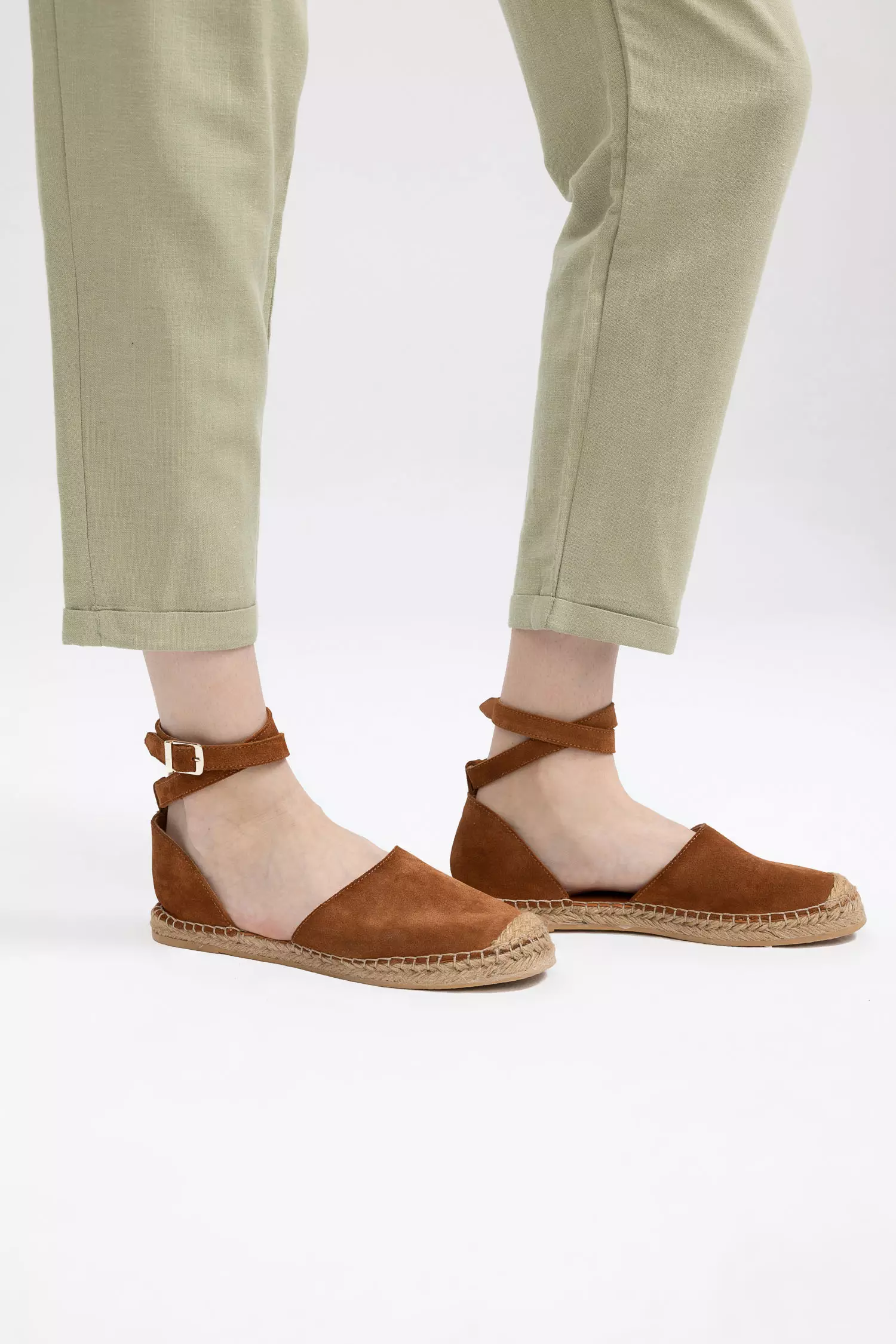 DeFacto Flat Sole Slip On Faux Leather Suede Espadrilles