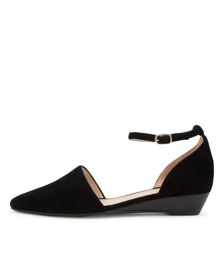 DIANA FERRARI Prye Black Suede Wedges