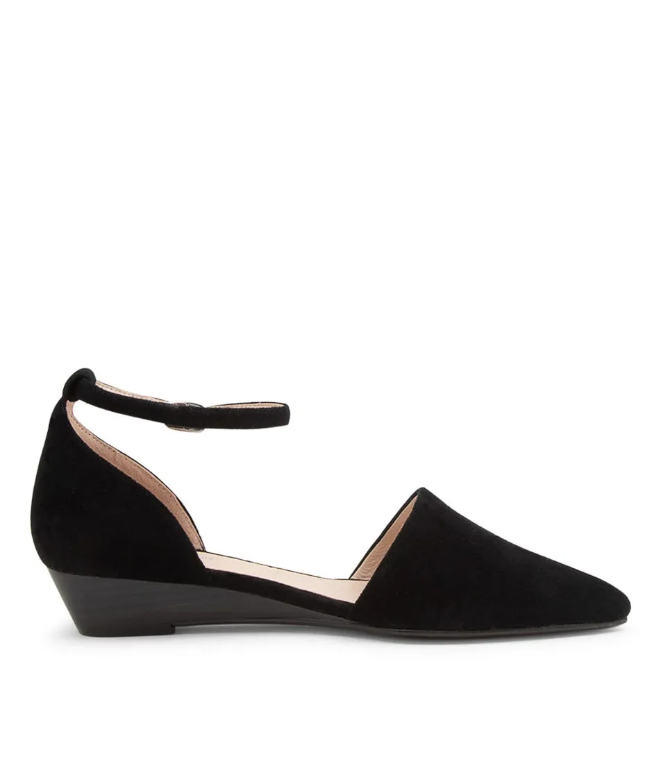 DIANA FERRARI Prye Black Suede Wedges