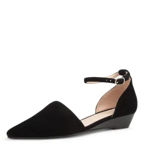 DIANA FERRARI Prye Black Suede Wedges